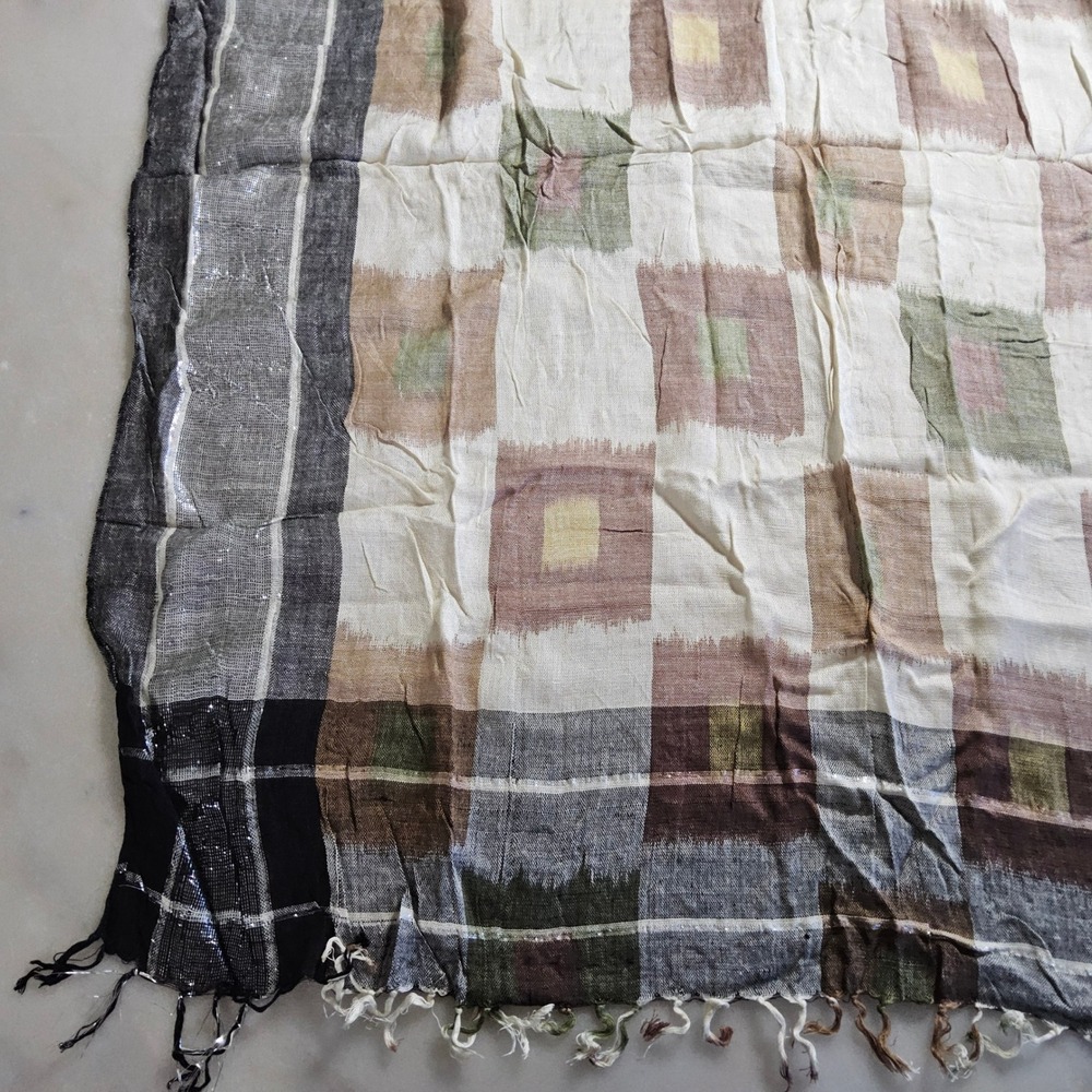 Womens Plaid Scarf with Fringe Lightweight Fashion‎ Shawl Wrap
